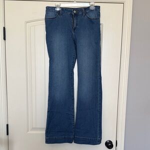 Wrangler Dark Blue Trouser Flare Jeans for Women, Size 9/10x34